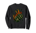 Flaming Rolling Dice Americana Sweatshirt - Casual Everyday Wear Men Women - T-Shirt, Sweatshirt, Hoodie