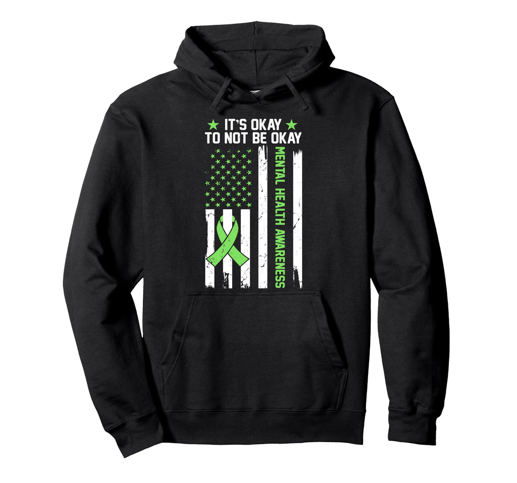 Its Okay To Not Be Okay Usa Flag Mental Hoodie - Streetwear Style Unisex - T-Shirt, Sweatshirt, Hoodie