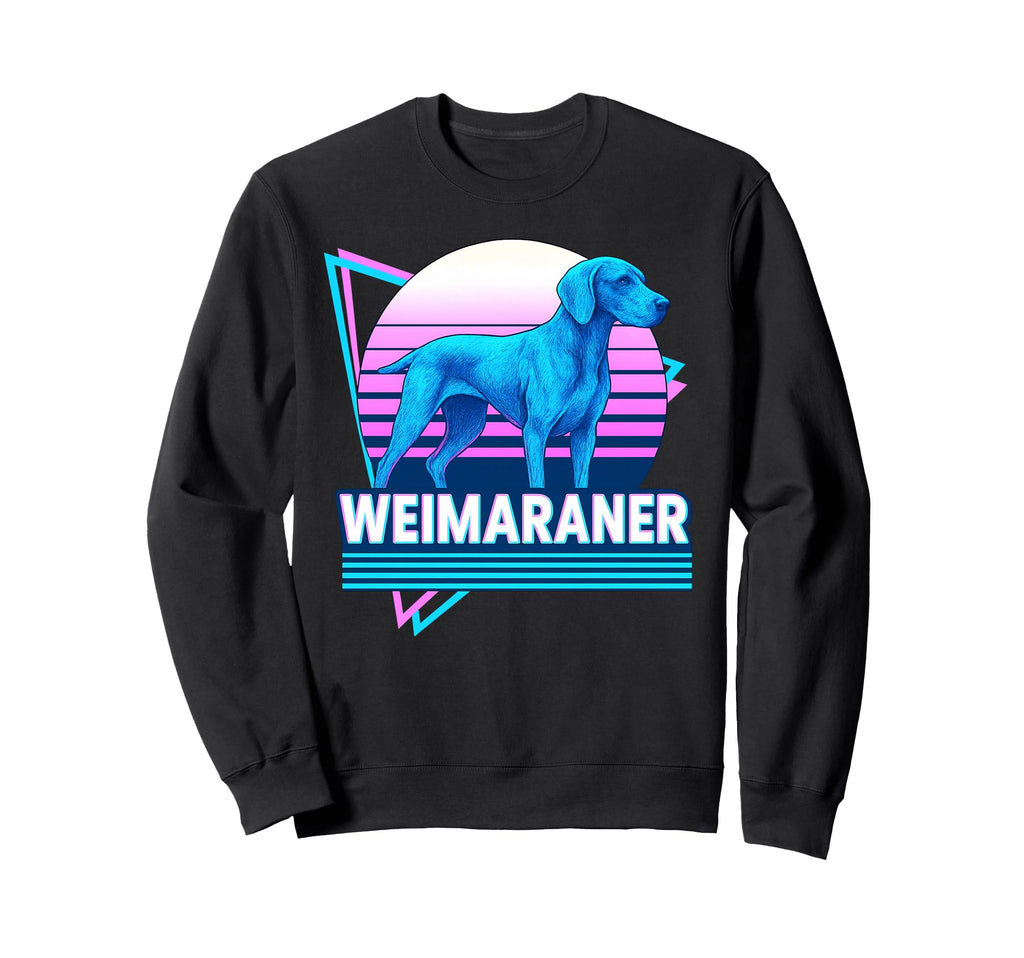 Weimaraner Synthwave Aesthetic Dog Lover Sweatshirt - Graphic Print Unisex - T-Shirt, Sweatshirt, Hoodie