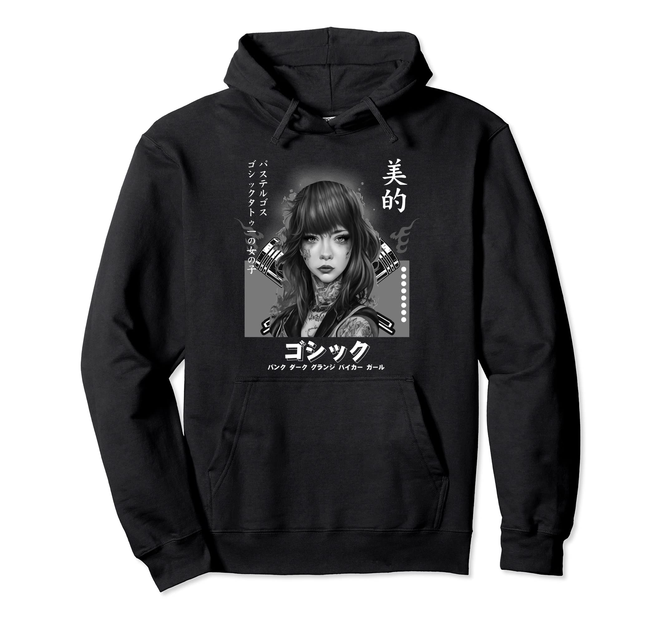 Motorcycle Biker Japanese Alt Aesthetic Hoodie - Unique Graphic Unisex - T-Shirt, Sweatshirt, Hoodie