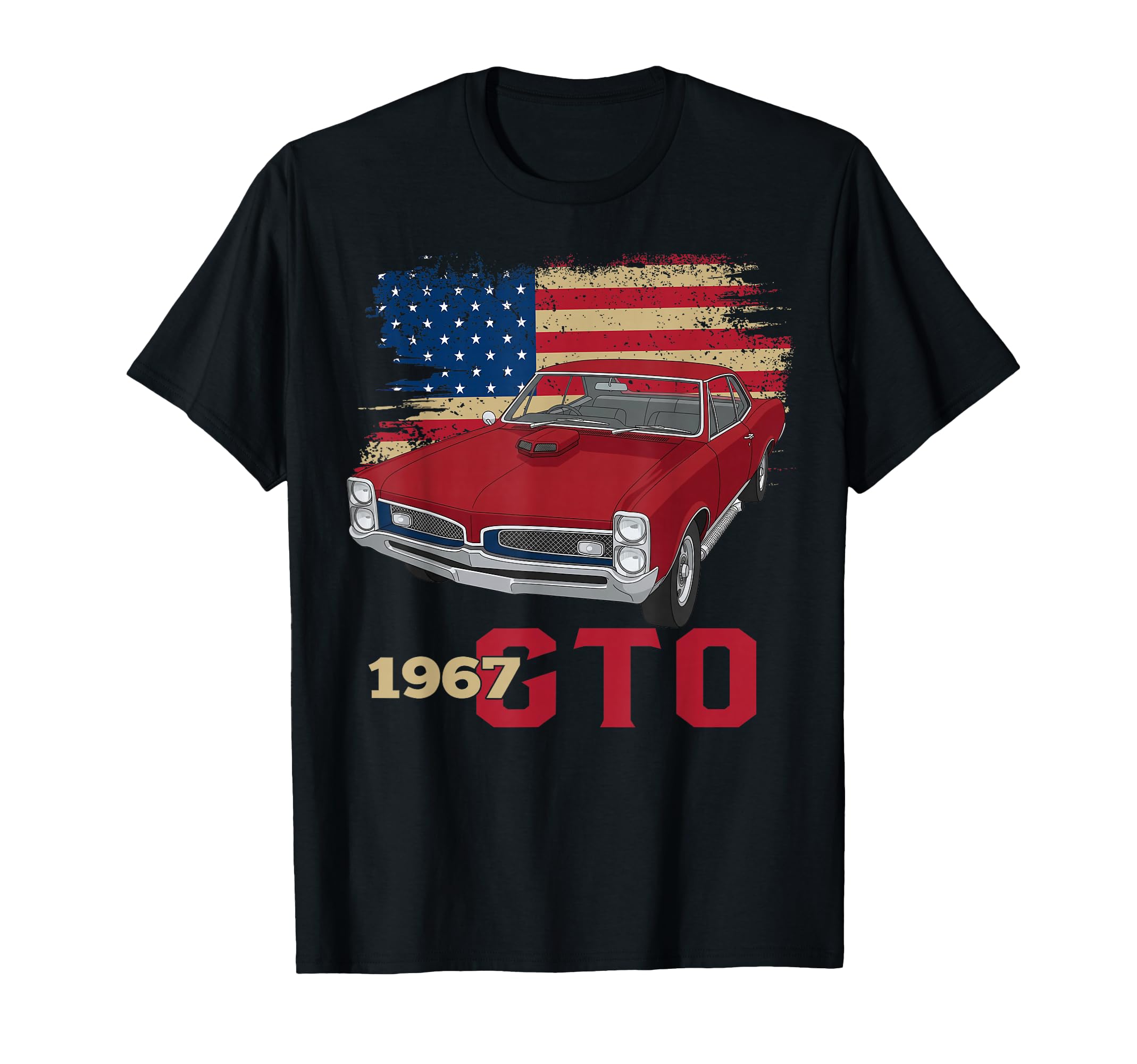 67 1967 Gto Silhouette Muscle Car T-Shirt - Trendy Graphic for Adults - T-Shirt, Sweatshirt, Hoodie