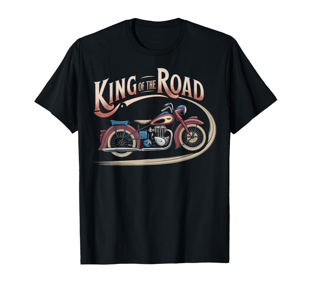 King Road Motorcycle Black Small T-Shirt - Unique Graphic for Adults - T-Shirt, Sweatshirt, Hoodie