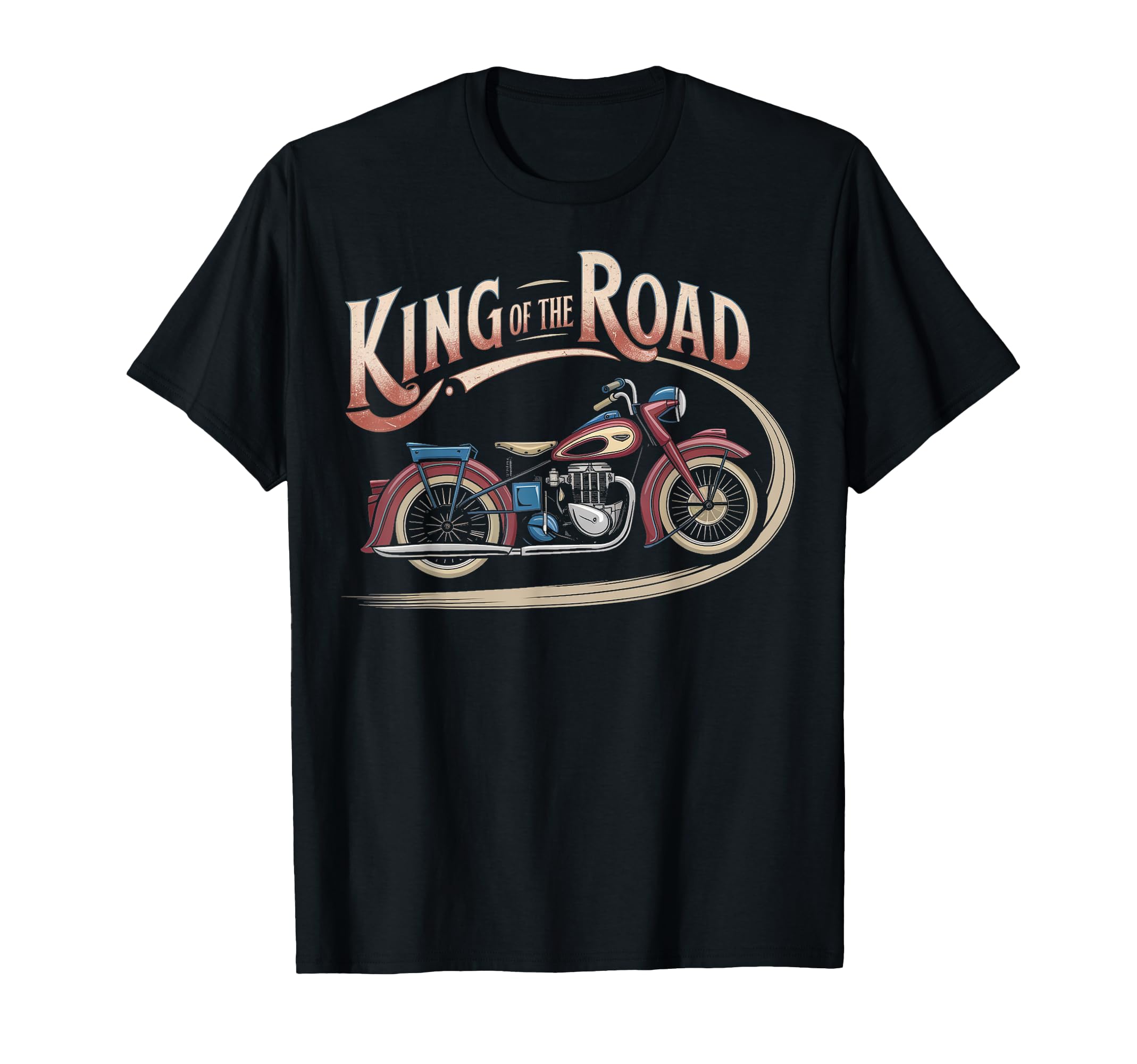 King Road Motorcycle Black Small T-Shirt - Unique Graphic for Adults - T-Shirt, Sweatshirt, Hoodie