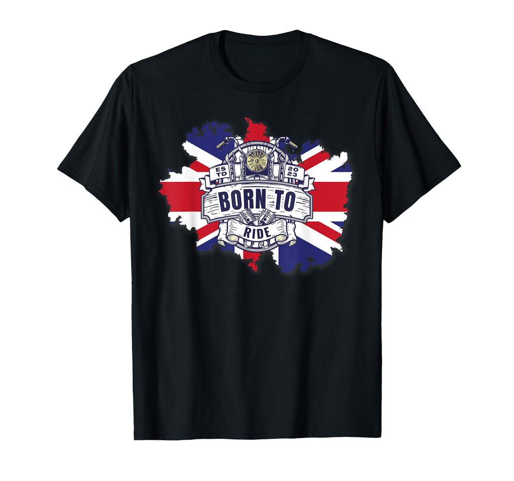 Uk Union Flag Motorcycle Biker T-Shirt - Casual Everyday Wear for Adults - T-Shirt, Sweatshirt, Hoodie