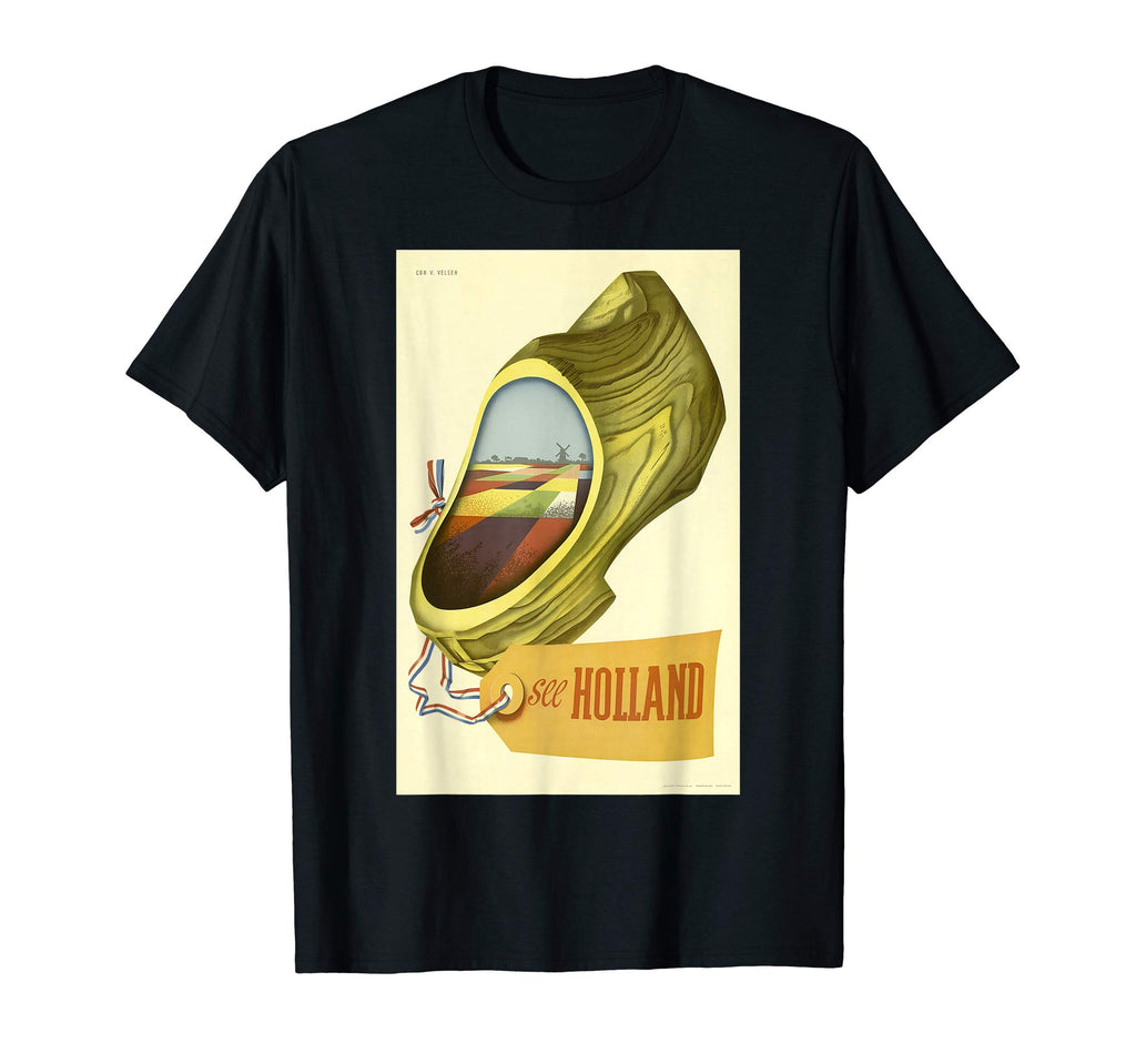 See Holland Dutch Wooden Shoe Klompen T-Shirt - Custom Art Print Unisex - T-Shirt, Sweatshirt, Hoodie