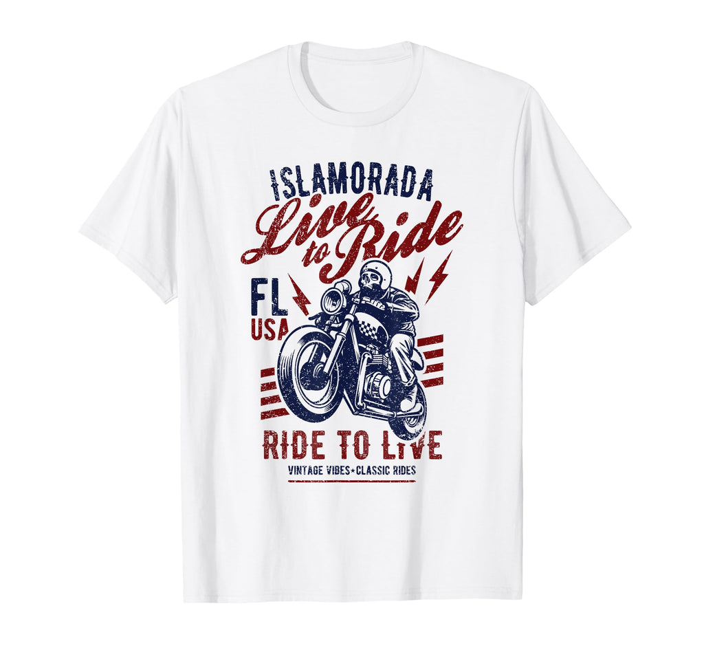 Islamorada Florida Usa Motorcycle Skull T-Shirt - Unique Graphic Unisex - T-Shirt, Sweatshirt, Hoodie