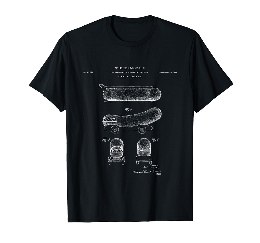 Wienermobile Patent Black Small Short T-Shirt - Minimalist Print Men Women - T-Shirt, Sweatshirt, Hoodie