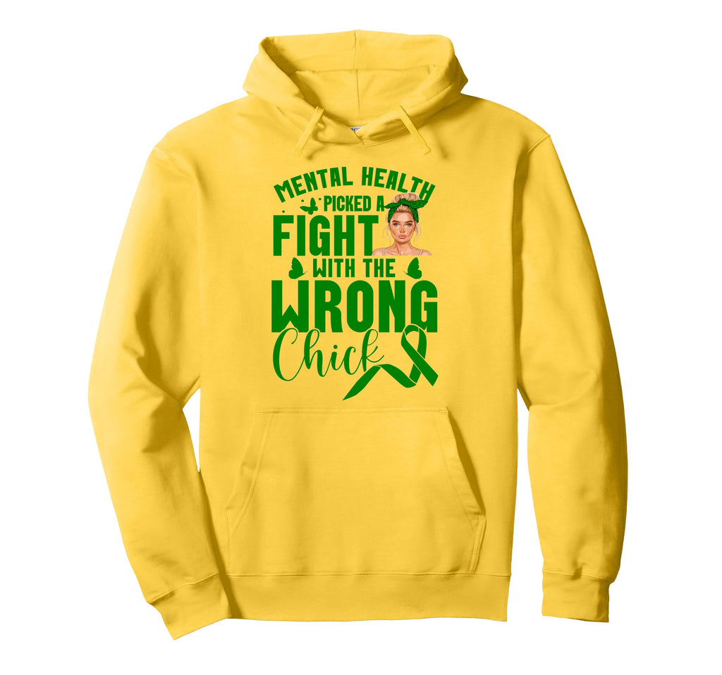 Mental Health Awareness Fight Wrong Hoodie - Aesthetic Graphic Men Women - T-Shirt, Sweatshirt, Hoodie