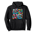 1960S 1970S Love Peace Tie Dye Floral Hoodie - Trendy Graphic for Adults - T-Shirt, Sweatshirt, Hoodie