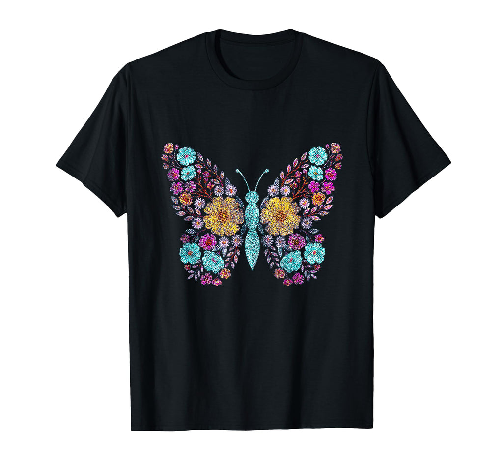 Floral Butterfly Flowers Botany Nature T-Shirt - Trendy Graphic for Adults - T-Shirt, Sweatshirt, Hoodie