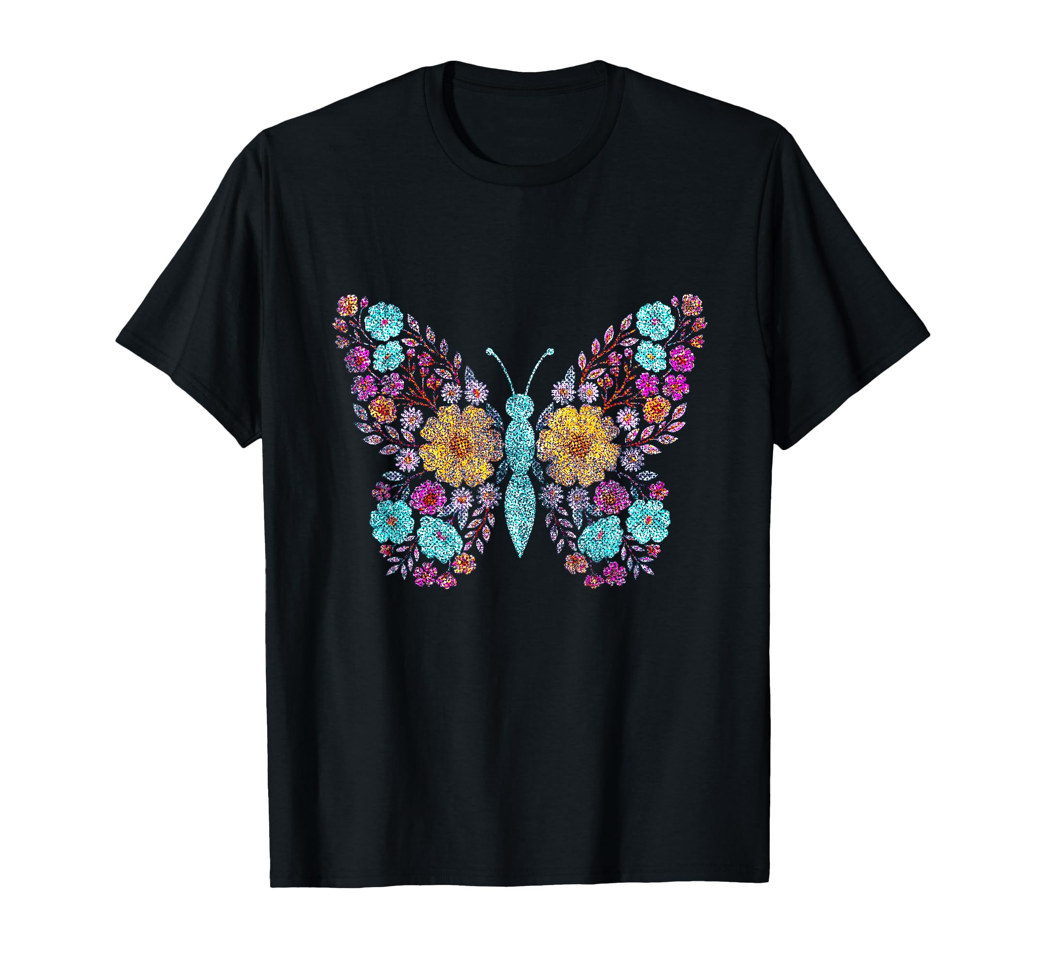 Floral Butterfly Flowers Botany Nature T-Shirt - Trendy Graphic for Adults - T-Shirt, Sweatshirt, Hoodie
