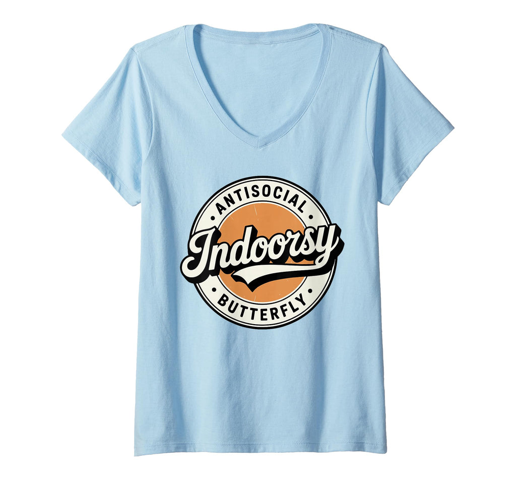Womens Badge Introvert Indoorsy T-Shirt - Casual Everyday Wear for Adults - T-Shirt, Sweatshirt, Hoodie