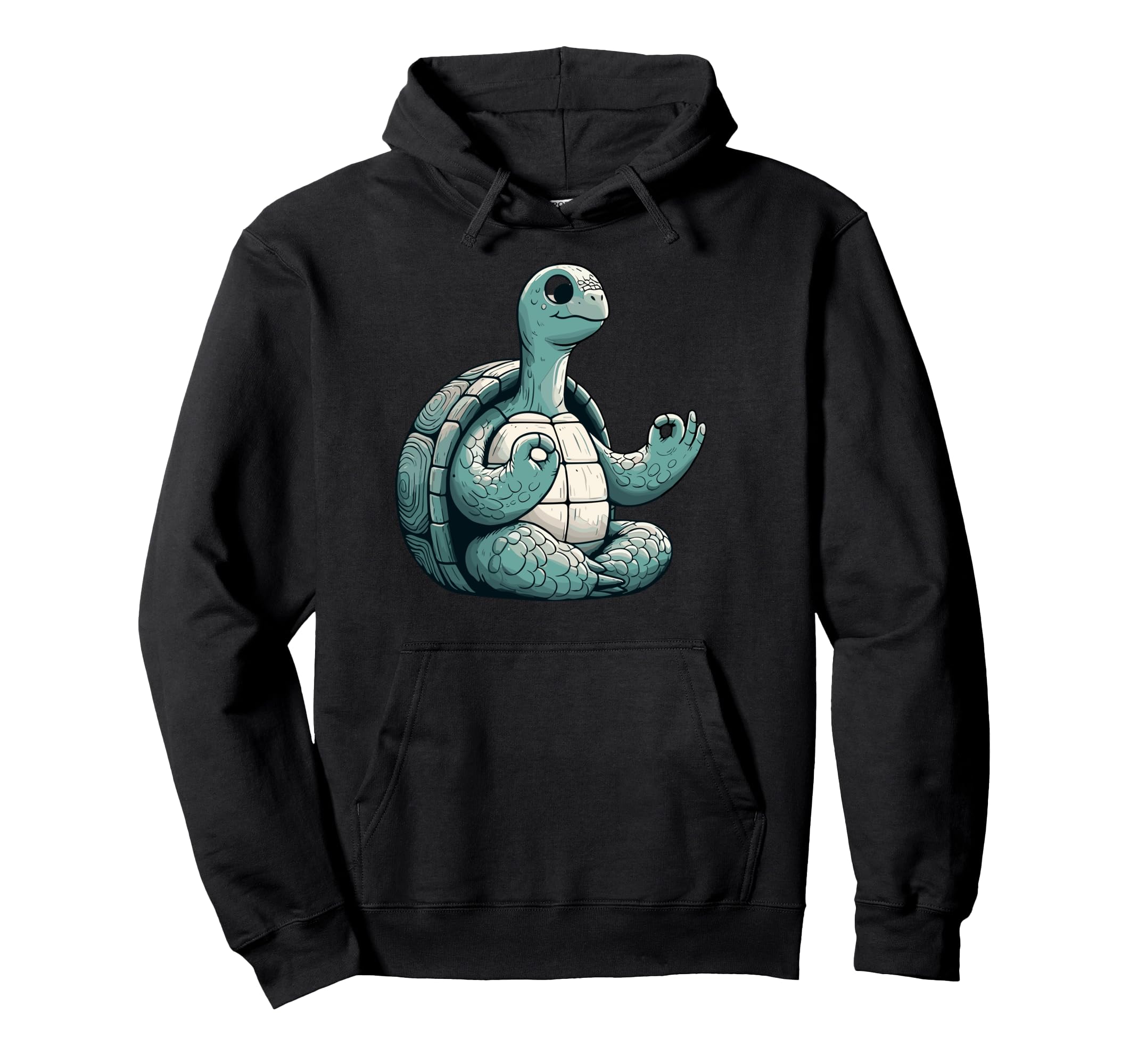 Meditation Tortoise Turtle Yoga Pose Hoodie - Fun Novelty Design Men Women - T-Shirt, Sweatshirt, Hoodie