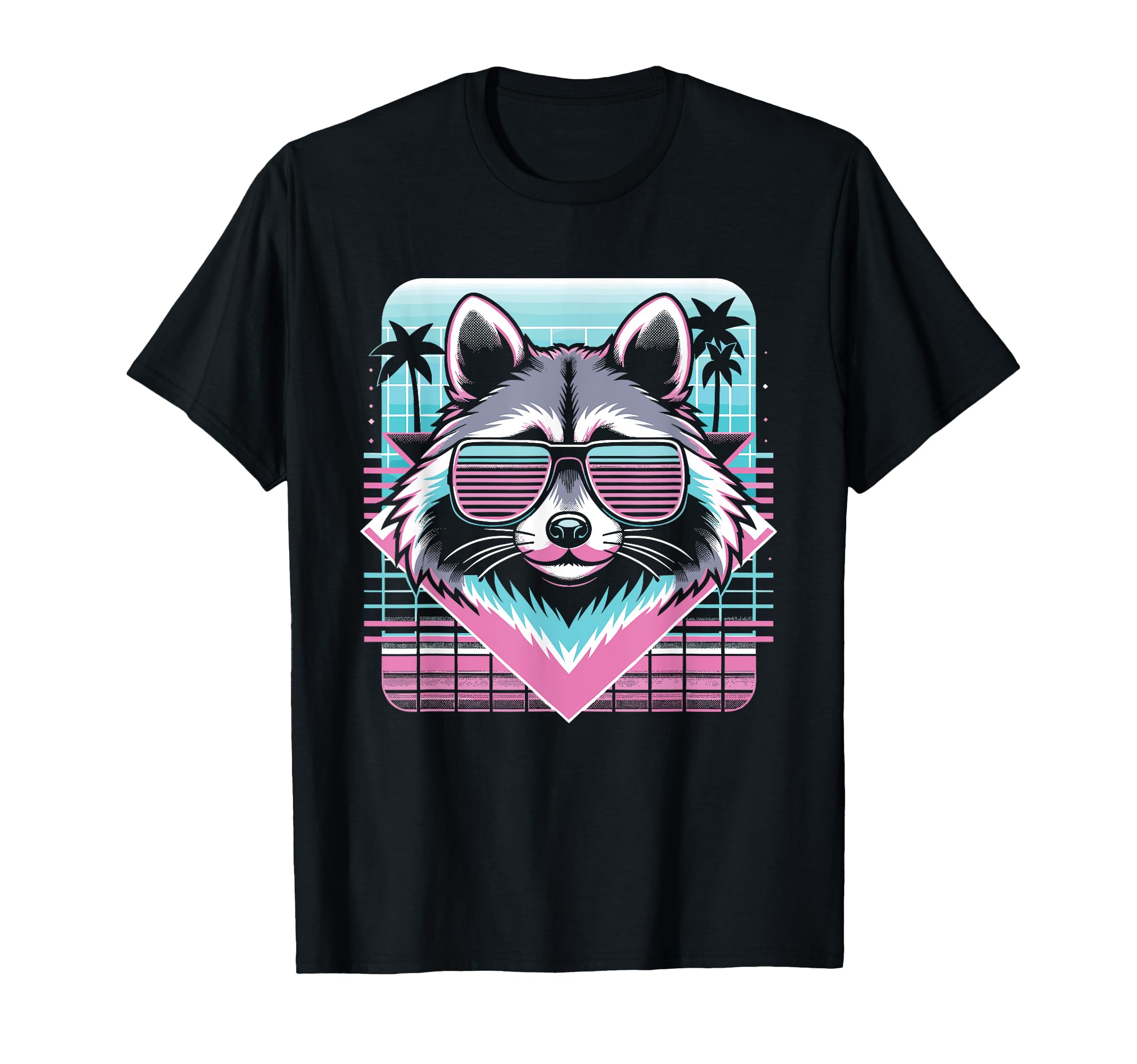 Raccoon Sunglasses 80S Aesthetic T-Shirt - Custom Art Print Unisex - T-Shirt, Sweatshirt, Hoodie