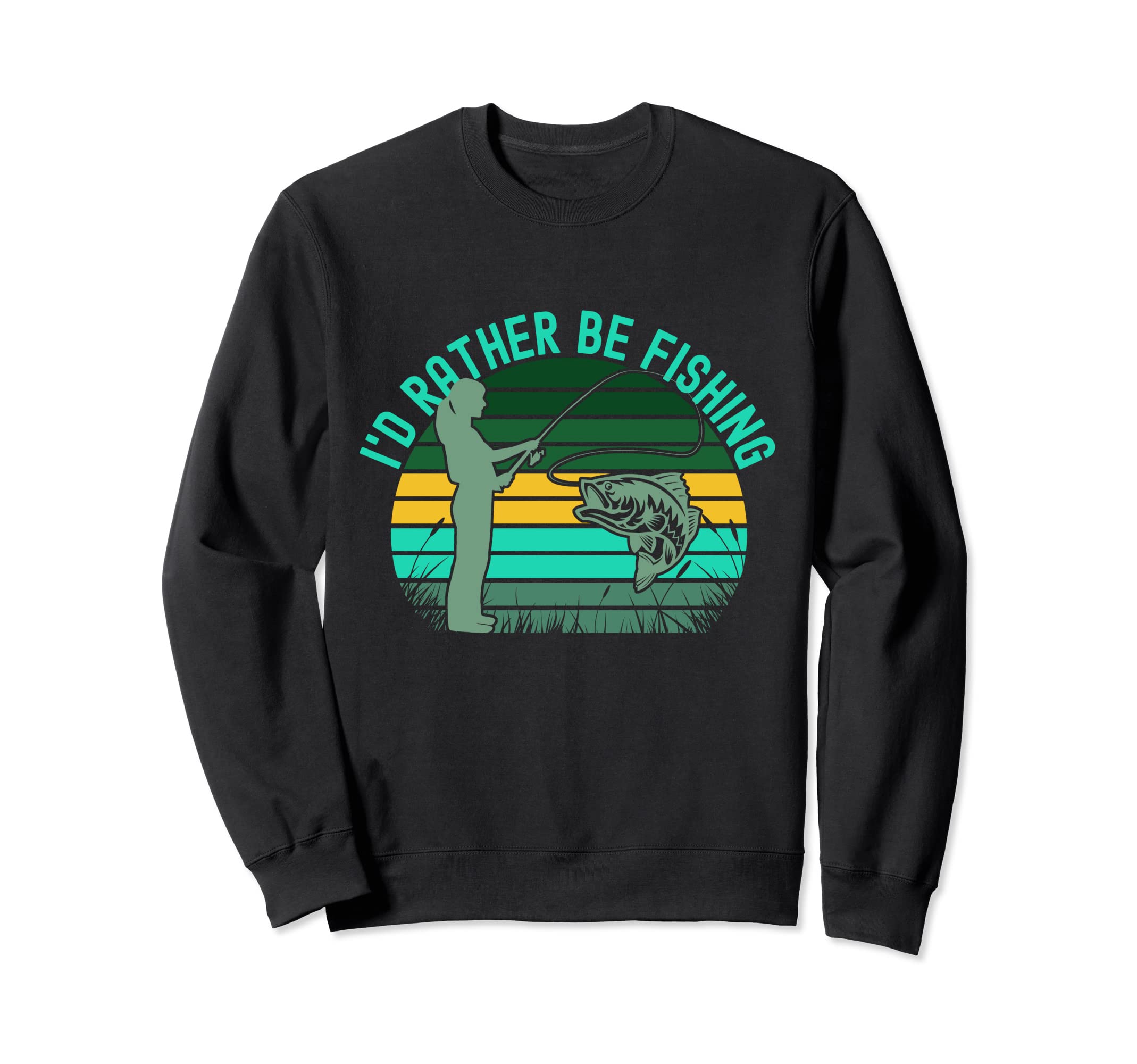 Id Rather Be Fishing Fishing Bass Sweatshirt - Custom Art Print for Adults - T-Shirt, Sweatshirt, Hoodie