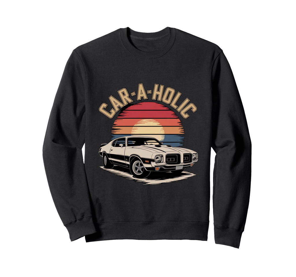 Car Holic Sunset Car Sweatshirt - Aesthetic Graphic for Adults - T-Shirt, Sweatshirt, Hoodie