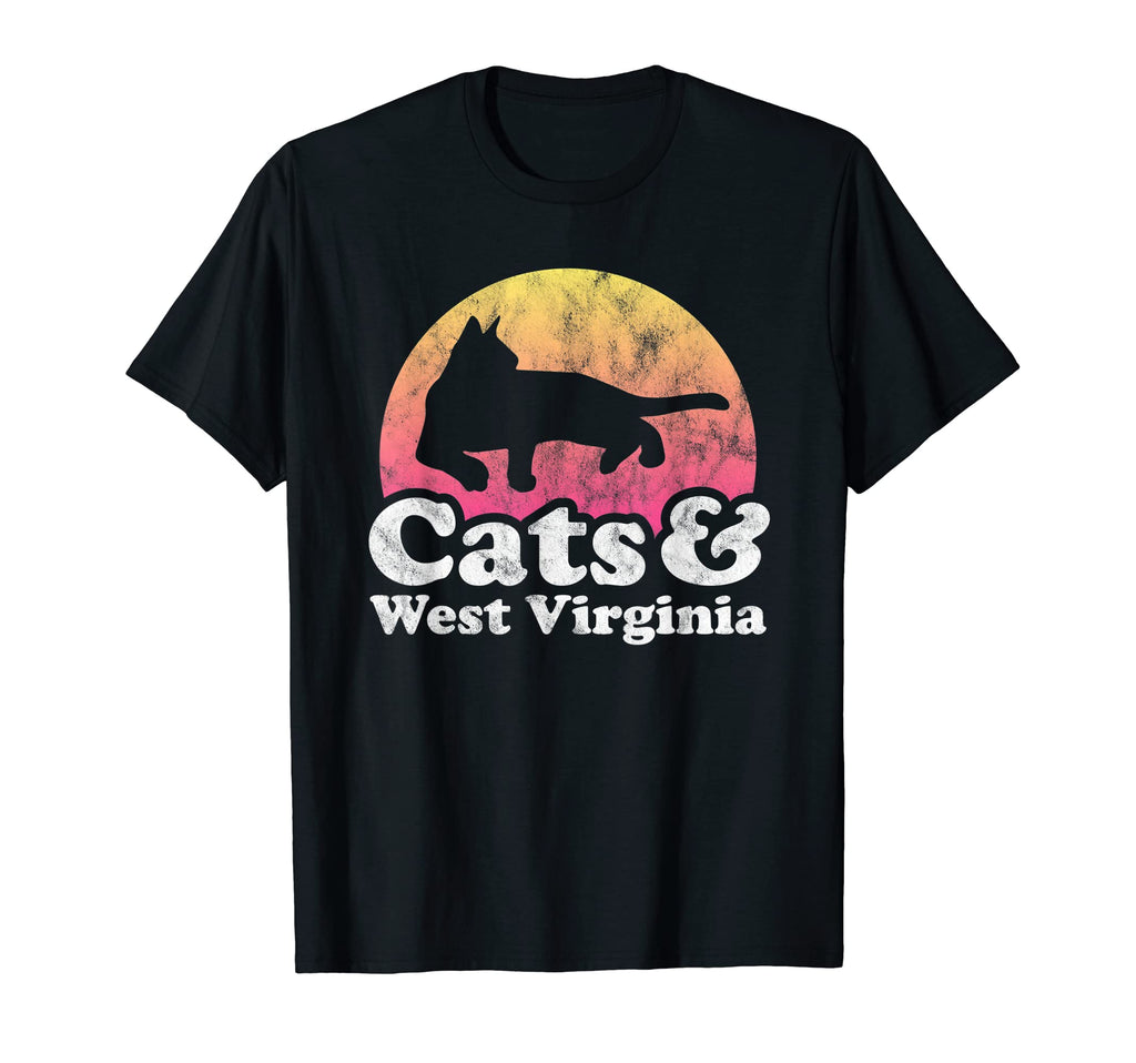 Cats And West Virginia Mens Or T-Shirt - Custom Art Print for Adults - T-Shirt, Sweatshirt, Hoodie
