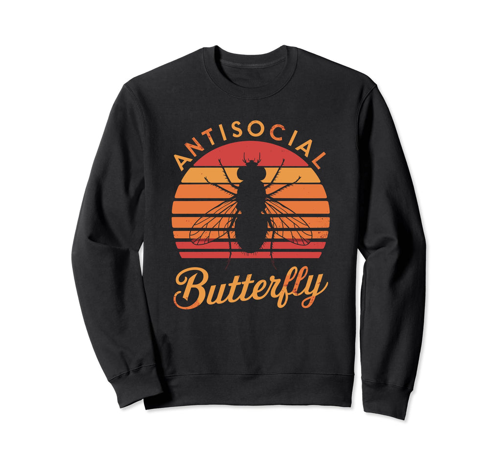 Antisocial Butterfly Housefly Sweatshirt - Novelty Apparel Unisex - T-Shirt, Sweatshirt, Hoodie