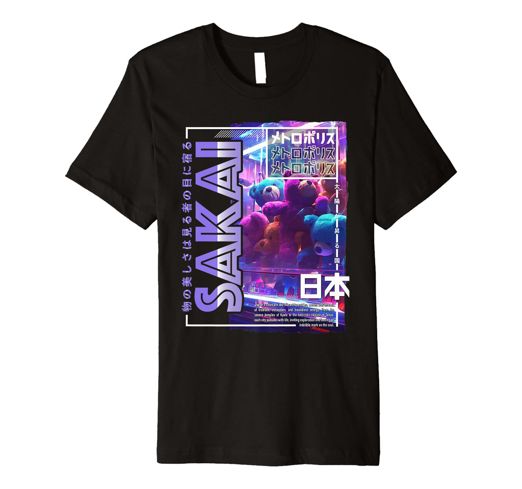 Sakai City 80S Synthwave Soft Toy T-Shirt - Fun Novelty Design for Adults - T-Shirt, Sweatshirt, Hoodie