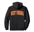 West Virginia Orange Text Hoodie - Streetwear Style Men Women - T-Shirt, Sweatshirt, Hoodie