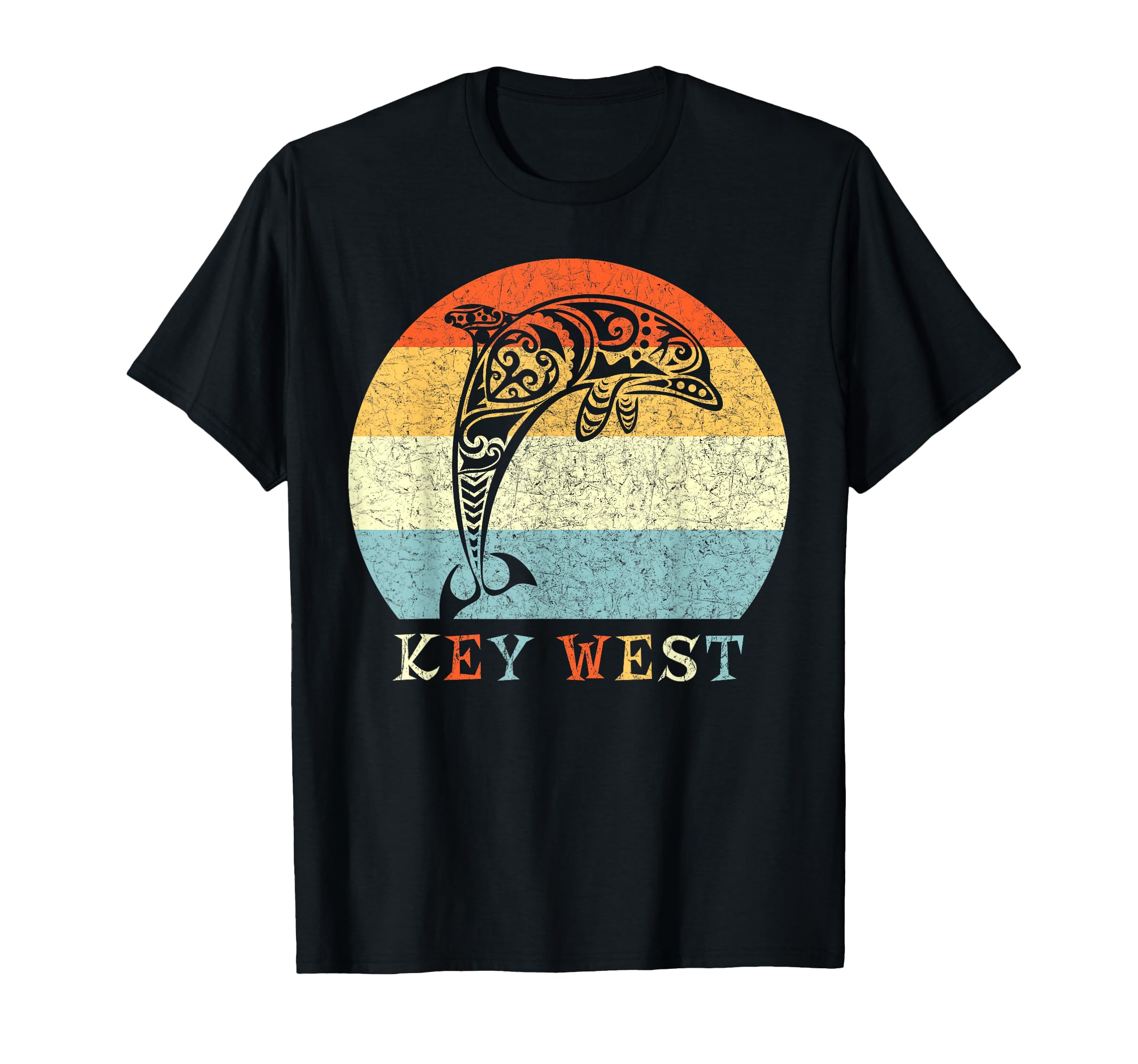 Key West Florida Tribal Dolphin T-Shirt - Novelty Apparel for Adults - T-Shirt, Sweatshirt, Hoodie