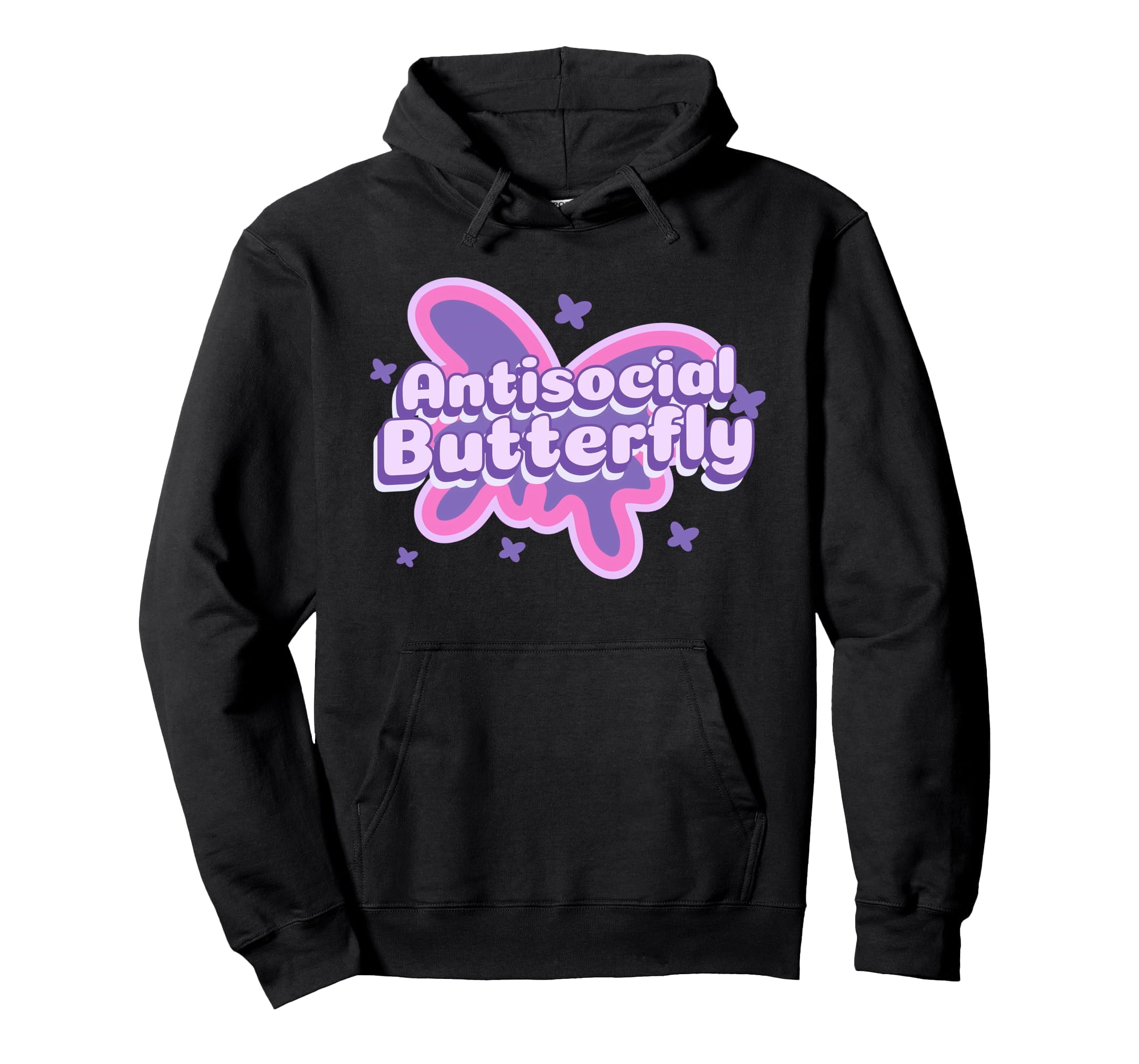 Antisocial Butterfly Funny Social Anxiety Hoodie - Minimalist Print Unisex - T-Shirt, Sweatshirt, Hoodie
