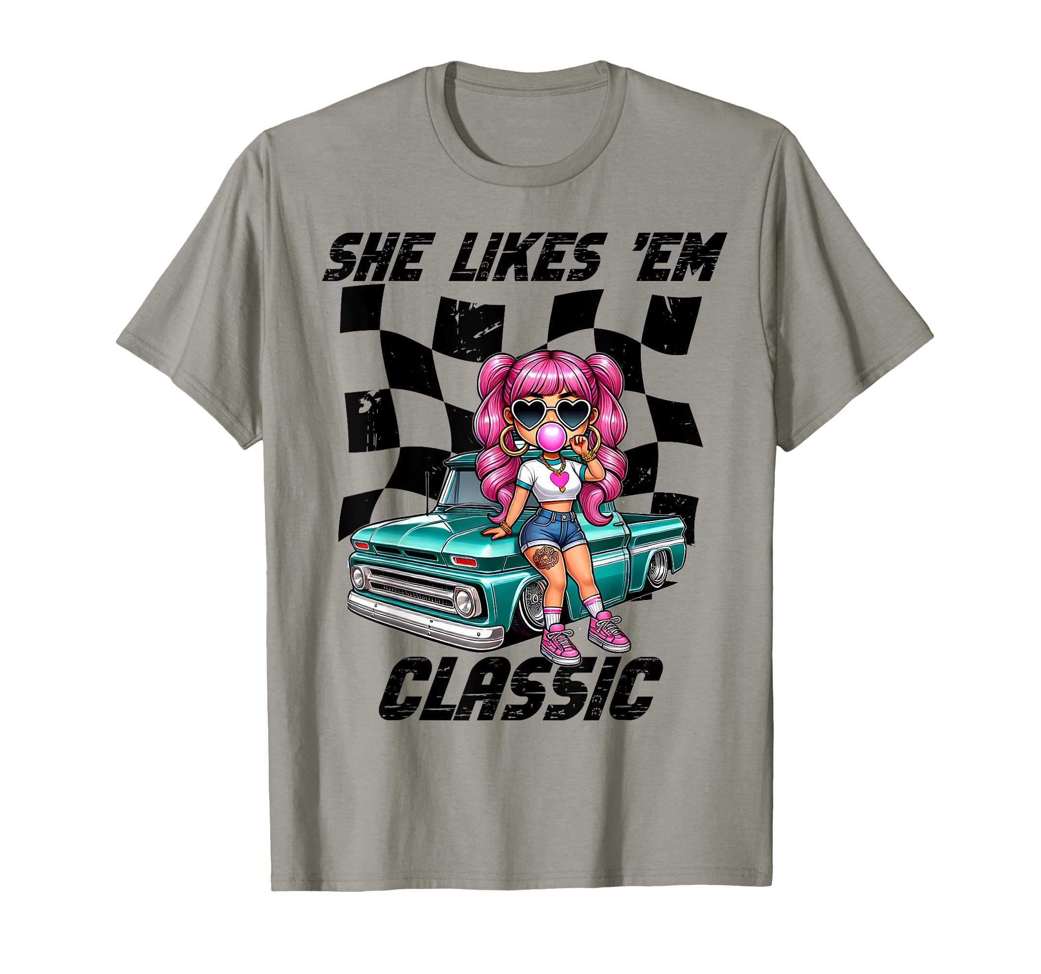 Mexican Latino Car Show Chola Truck T-Shirt - Graphic Print for Adults - T-Shirt, Sweatshirt, Hoodie