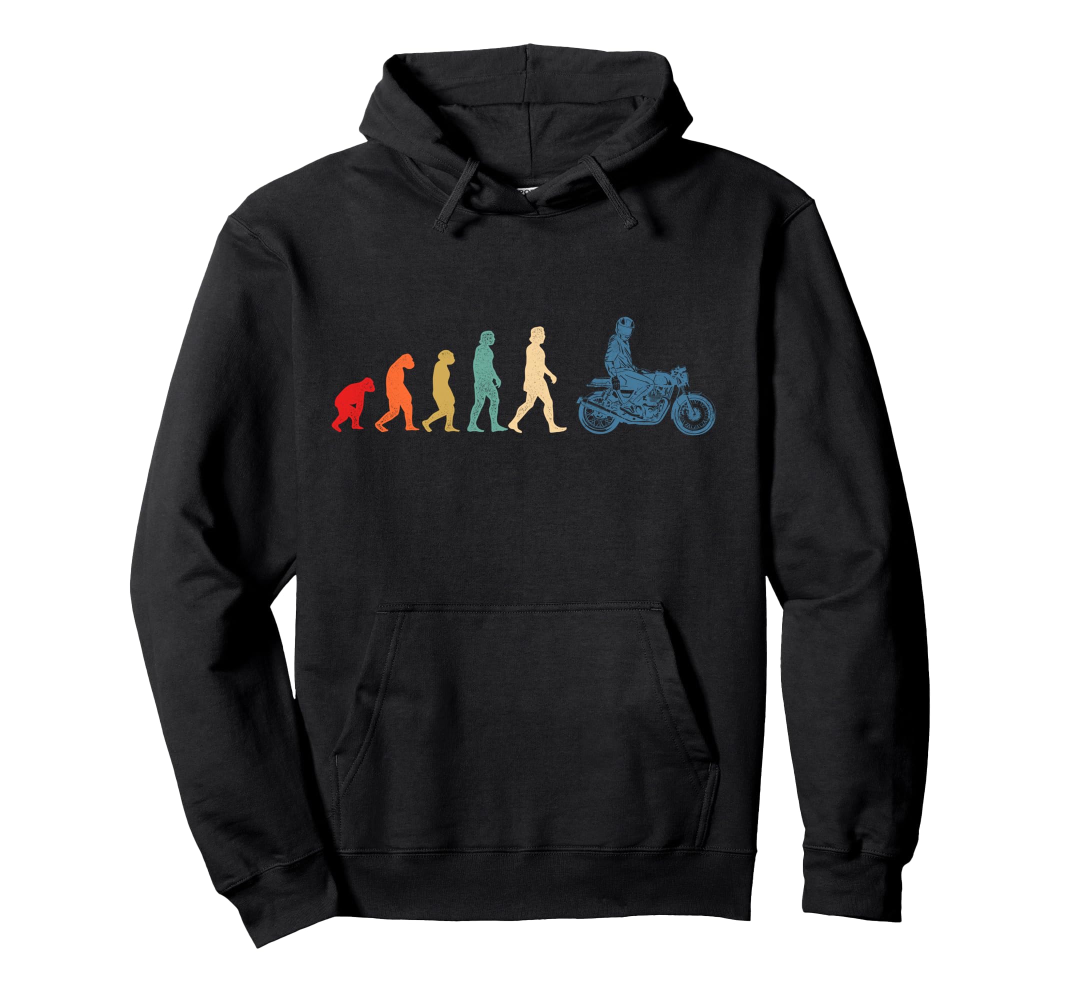 Motorcycle Biker Human Evolution Hoodie - Novelty Apparel Men Women - T-Shirt, Sweatshirt, Hoodie