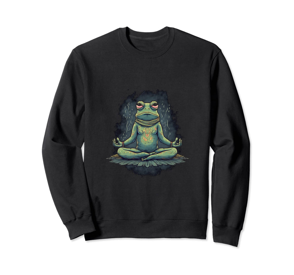 Yoga Frog Meditation Sweatshirt - Casual Everyday Wear for Adults - T-Shirt, Sweatshirt, Hoodie