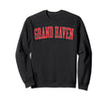 Grand Haven Mi Distressed Red Varsity Sweatshirt - Graphic Print for Adults - T-Shirt, Sweatshirt, Hoodie