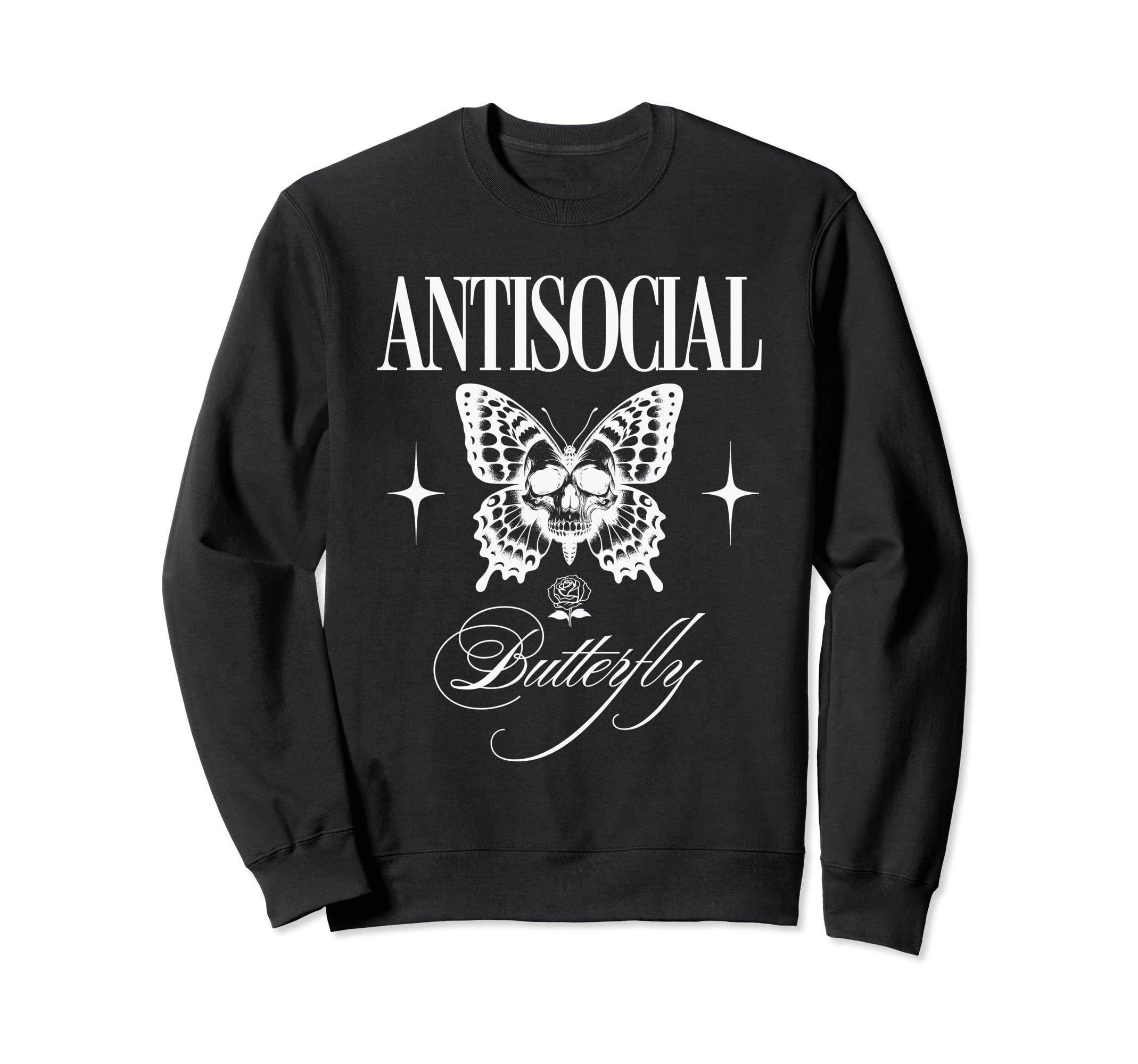 Antisocial Butterfly Funny Sweatshirt - Aesthetic Graphic Men Women - T-Shirt, Sweatshirt, Hoodie