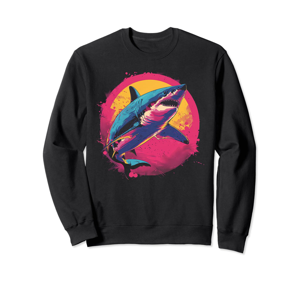Shark Vaporwave Aesthetic Synthwave Sweatshirt - Trendy Graphic for Adults - T-Shirt, Sweatshirt, Hoodie
