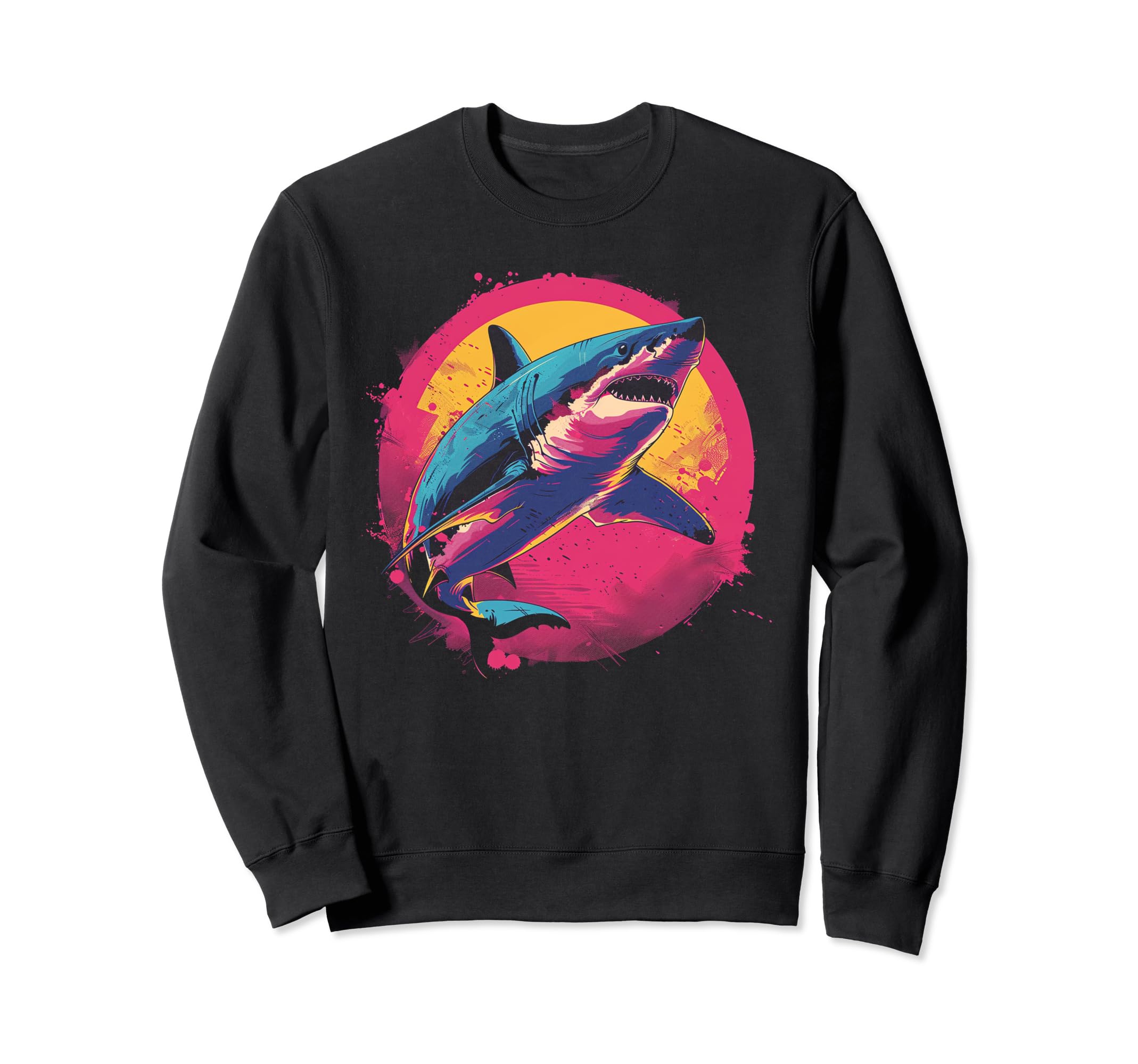 Shark Vaporwave Aesthetic Synthwave Sweatshirt - Trendy Graphic for Adults - T-Shirt, Sweatshirt, Hoodie