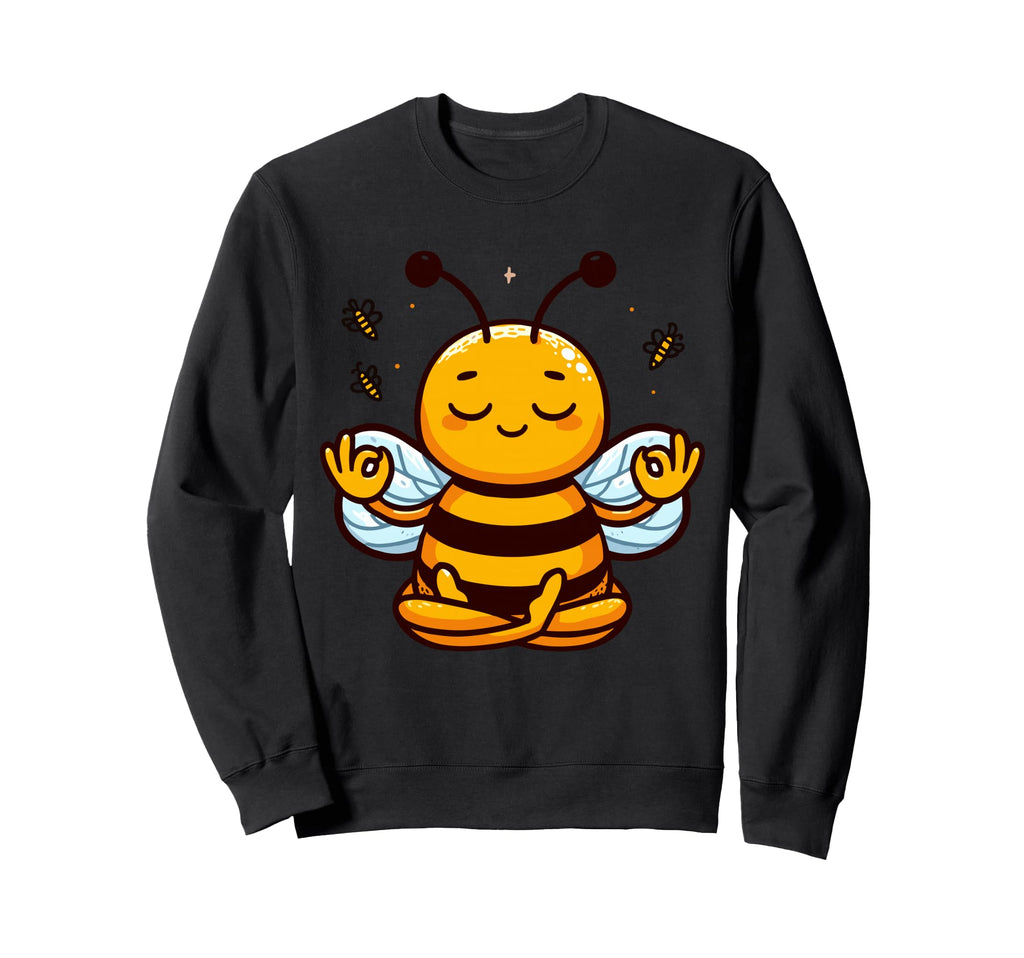 Meditation Bee Yoga Pose Relaxing Sweatshirt - Minimalist Print Men Women - T-Shirt, Sweatshirt, Hoodie