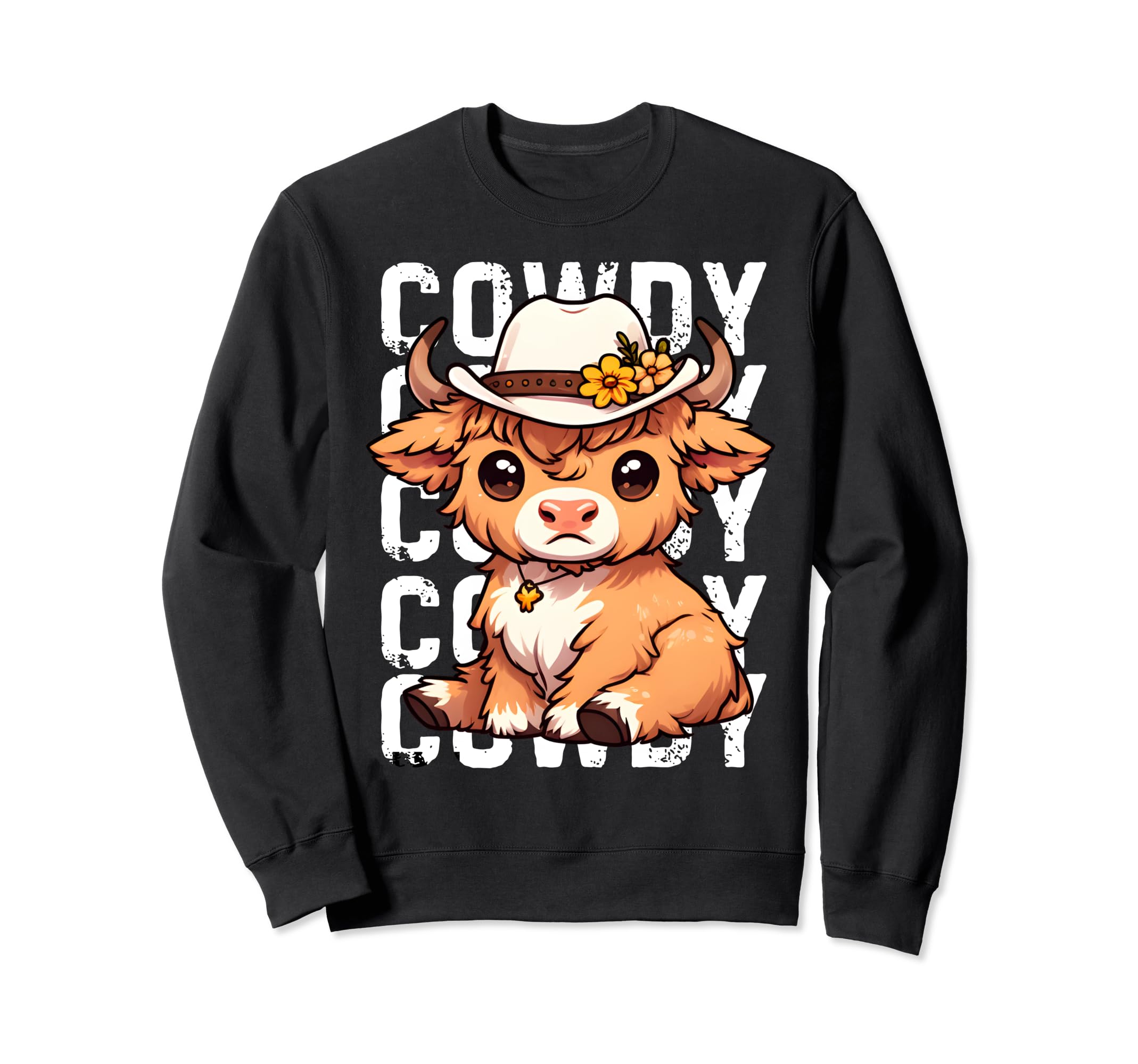 Cowdy Cowboy Hat Western Sweatshirt - Fun Novelty Design for Adults - T-Shirt, Sweatshirt, Hoodie