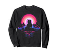 Synthwave Cat Samurai Mediation Sweatshirt - Novelty Apparel Men Women - T-Shirt, Sweatshirt, Hoodie