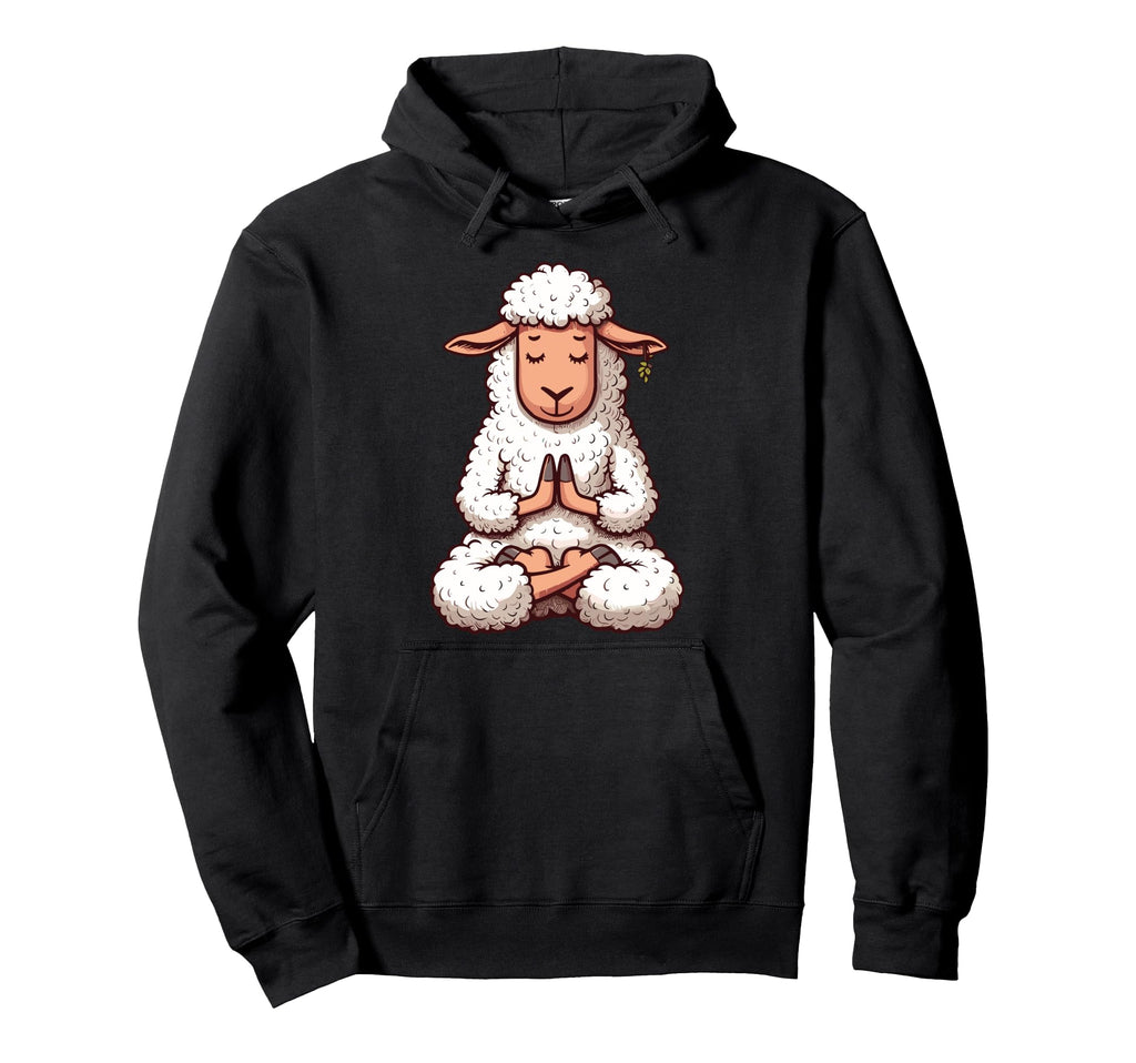 Meditation Sheep Yoga Pose Relaxing Hoodie - Fun Novelty Design for Adults - T-Shirt, Sweatshirt, Hoodie