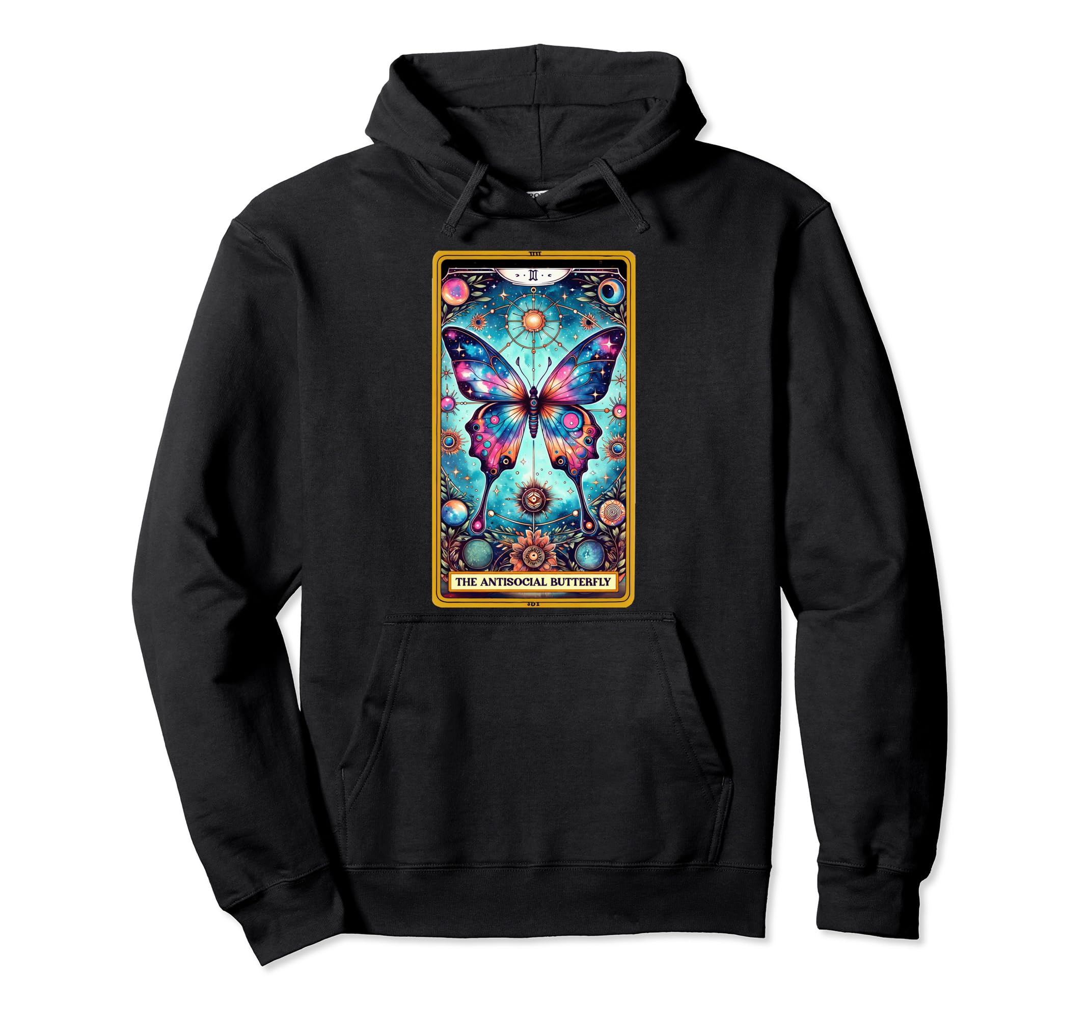 Anti Social Butterfly Tarot Card Hoodie - Minimalist Print Men Women - T-Shirt, Sweatshirt, Hoodie