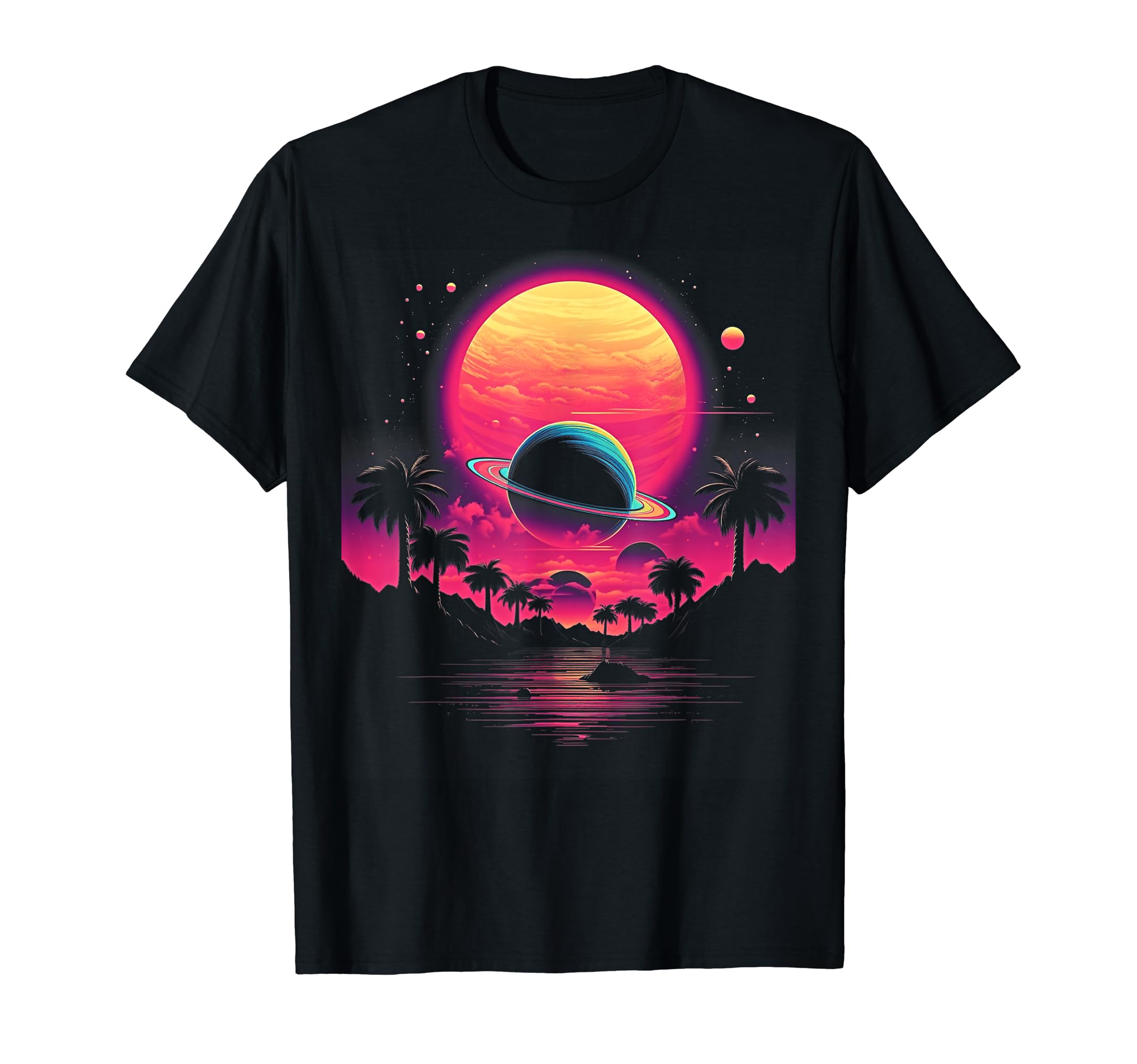 Vaporwave Solar System 80S Synthwave T-Shirt - Aesthetic Graphic Men Women - T-Shirt, Sweatshirt, Hoodie