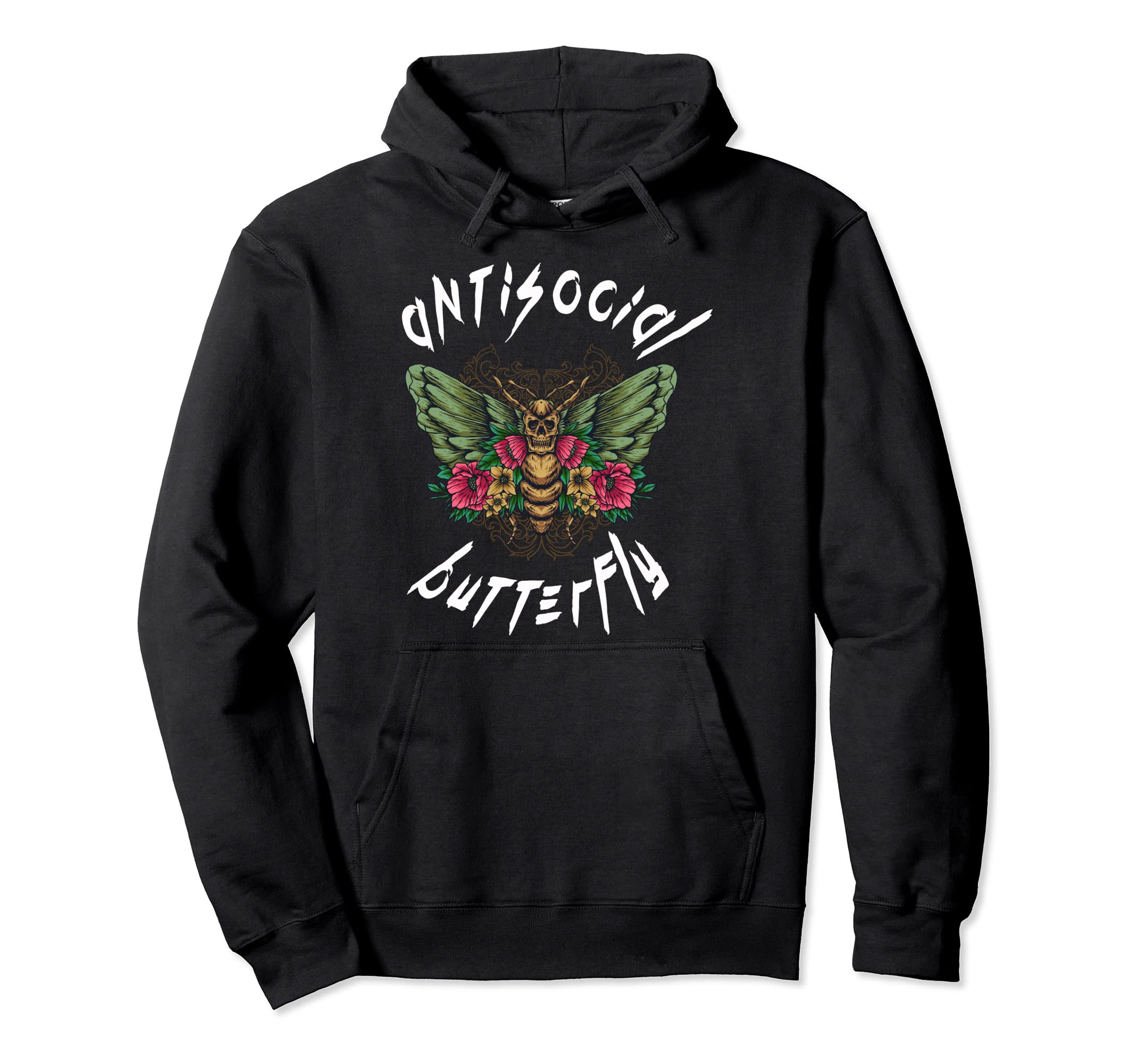Antisocial Butterfly Hoodie - Unique Graphic Men Women - T-Shirt, Sweatshirt, Hoodie