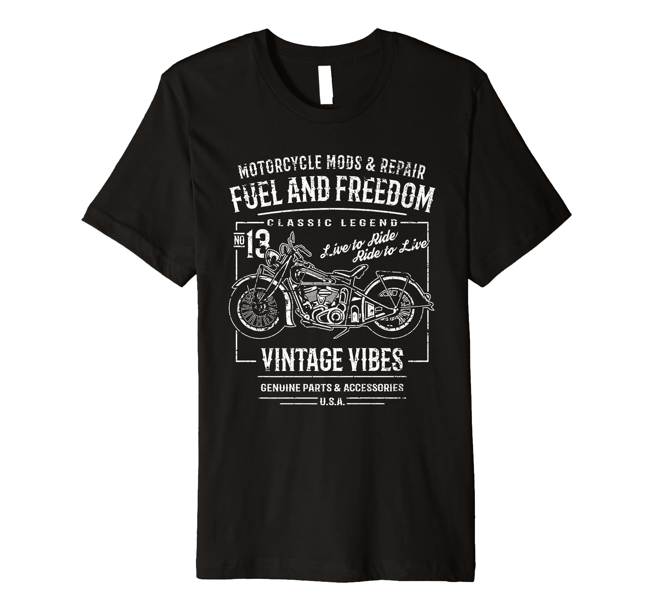 Motorcycle Distressed T-Shirt - Custom Art Print for Adults - T-Shirt, Sweatshirt, Hoodie