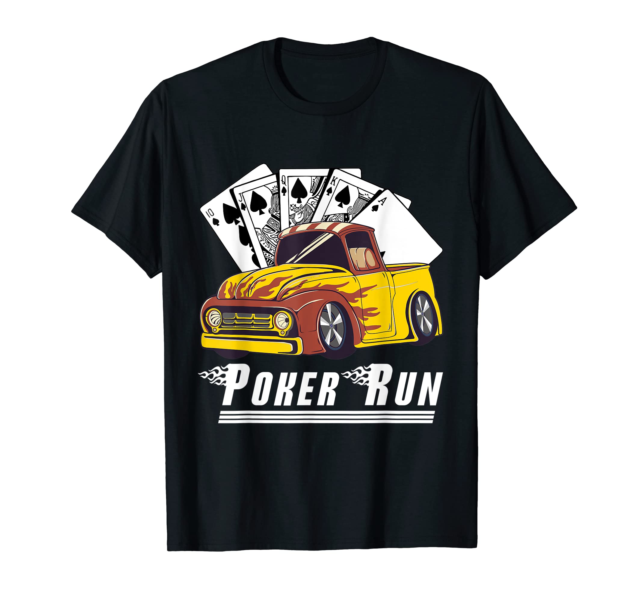 Hot Rod Trucks Poker Run Rat Rod Car T-Shirt - Trendy Graphic for Adults - T-Shirt, Sweatshirt, Hoodie