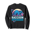 Raccoon Synthwave Aesthetic Animal Sweatshirt - Minimalist Print Men Women - T-Shirt, Sweatshirt, Hoodie