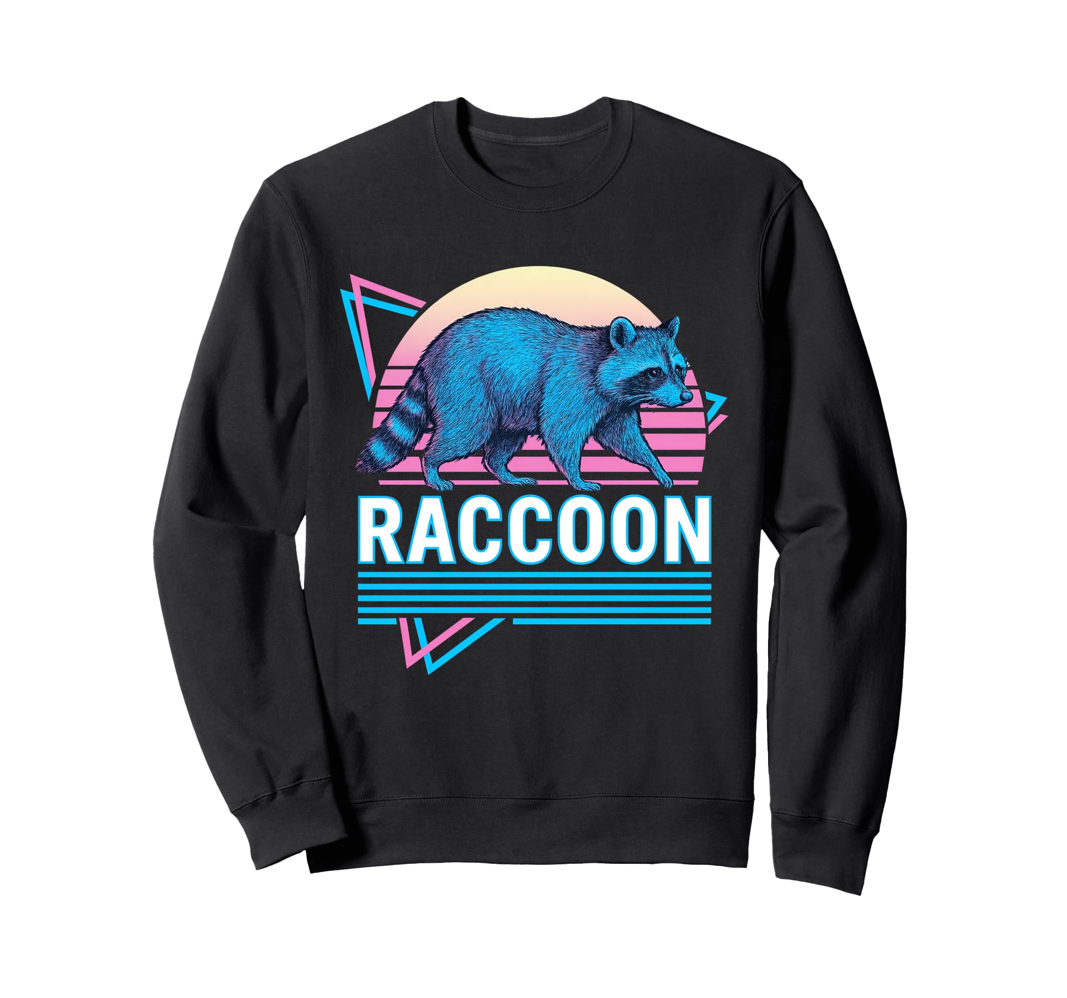 Raccoon Synthwave Aesthetic Animal Sweatshirt - Minimalist Print Men Women - T-Shirt, Sweatshirt, Hoodie