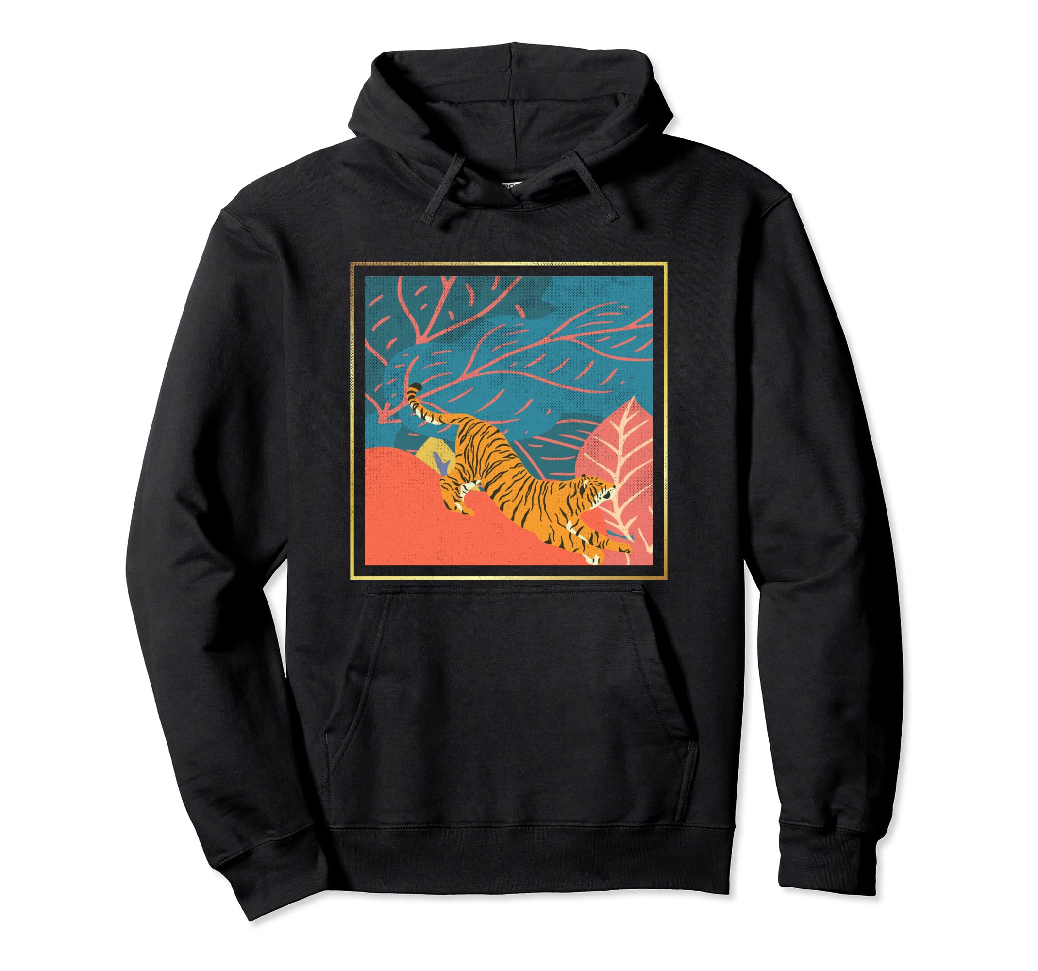 Japanese Art Tiger Lover Yoga Distressed Hoodie - Unique Graphic for Adults - T-Shirt, Sweatshirt, Hoodie