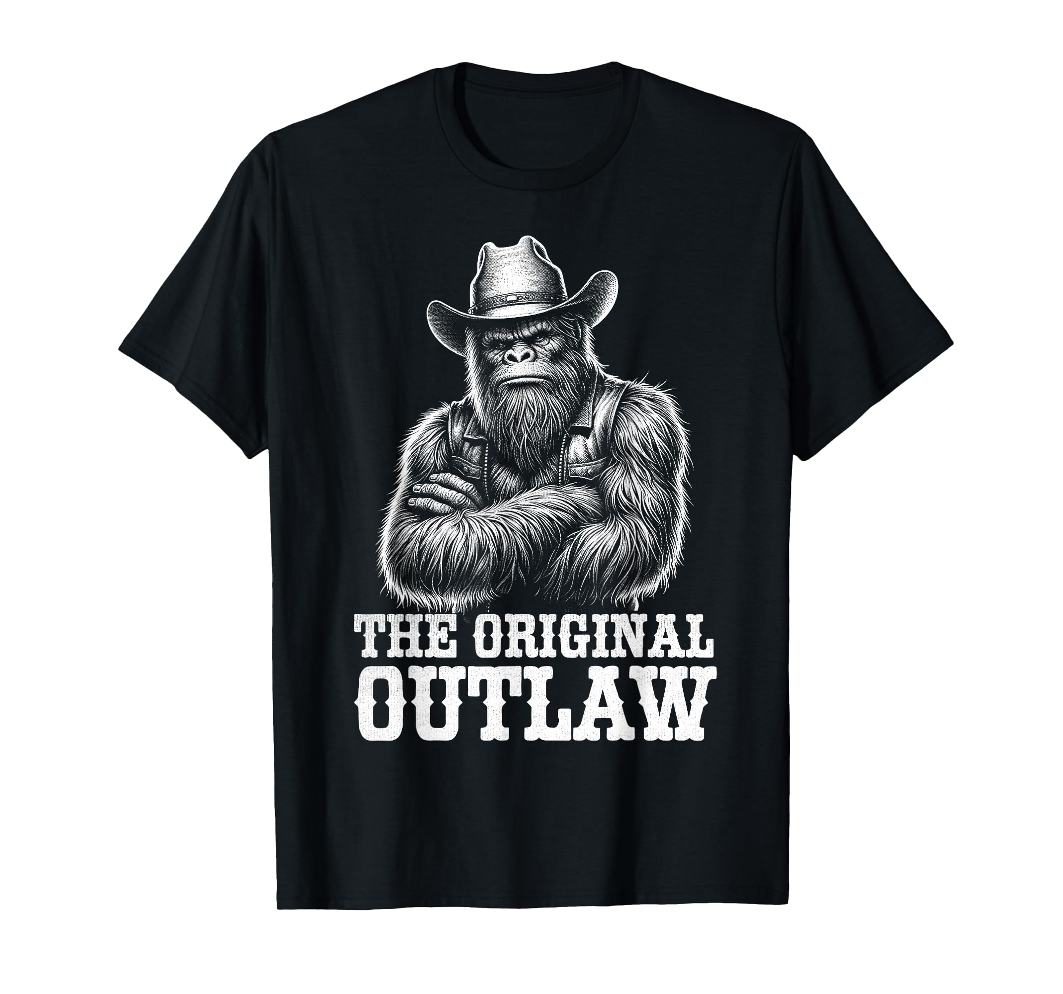 Bigfoot Sasquatch Funny Cowboy Cryptid T-Shirt - Fun Novelty Design Unisex - T-Shirt, Sweatshirt, Hoodie