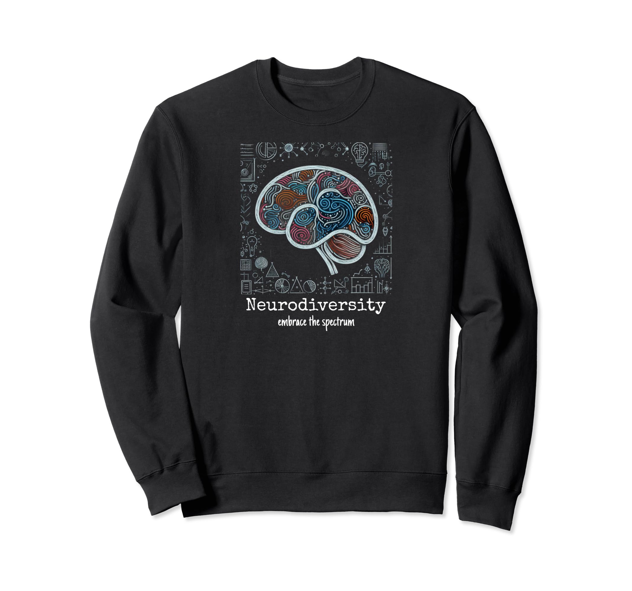 Colorful Rainbow Brain Sweatshirt - Casual Everyday Wear Men Women - T-Shirt, Sweatshirt, Hoodie
