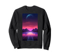 Retrowave Mountains 80S Sweatshirt - Fun Novelty Design Men Women - T-Shirt, Sweatshirt, Hoodie