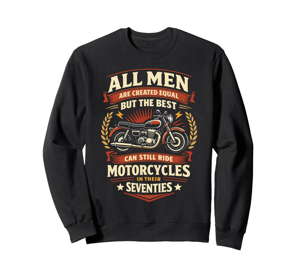 Motorcycle Biker Grandpa 70Th Birthday Sweatshirt - Minimalist Print Unisex - T-Shirt, Sweatshirt, Hoodie