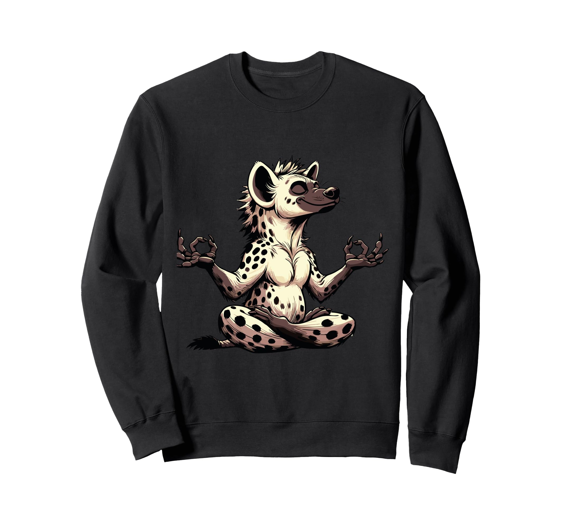 Meditation Hyena Yoga Pose Relaxing Sweatshirt - Aesthetic Graphic Unisex - T-Shirt, Sweatshirt, Hoodie
